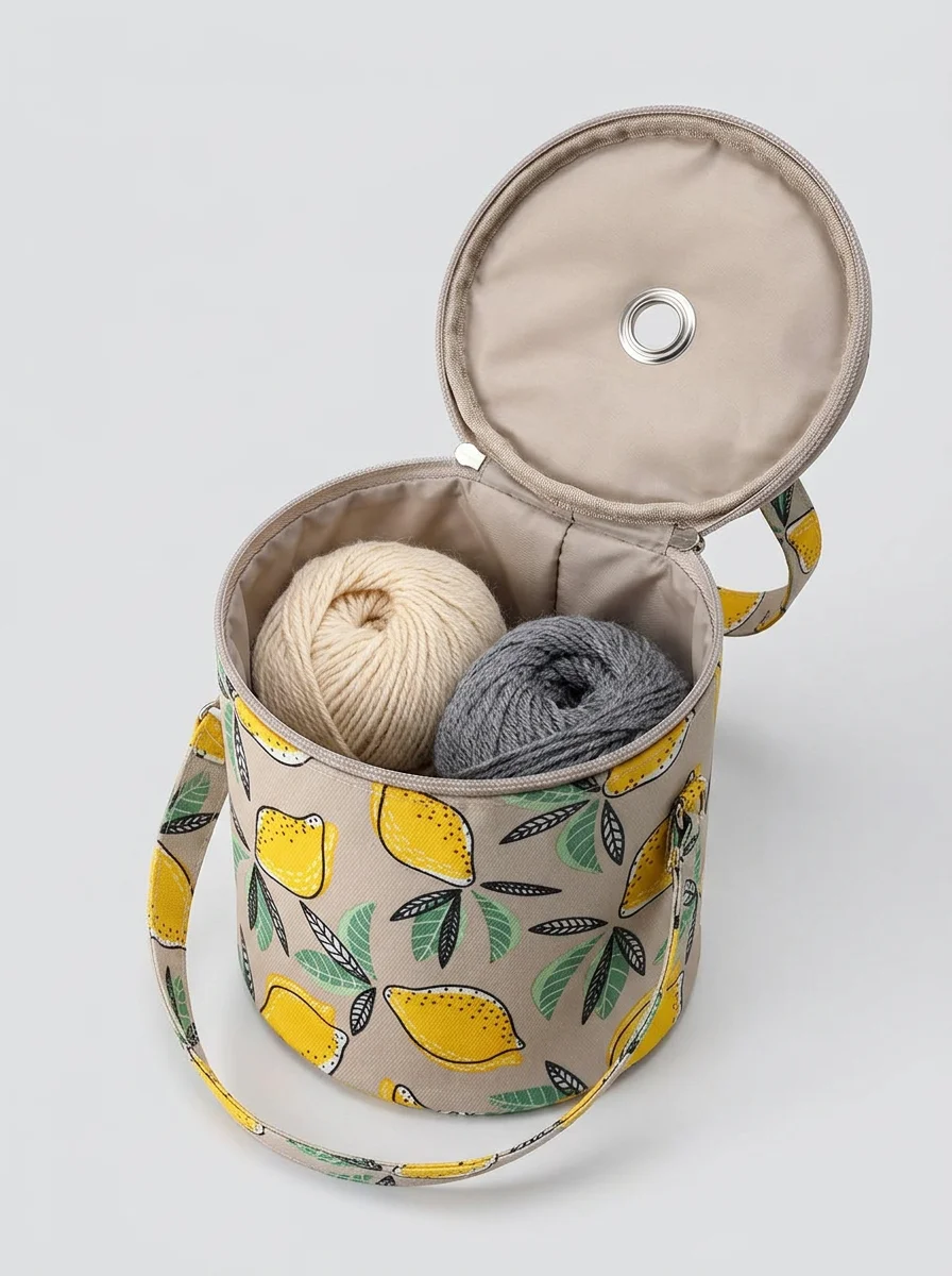 Sac à tricot toile imperméable compact nomade débutant - Vue 4 - Sac à tricot