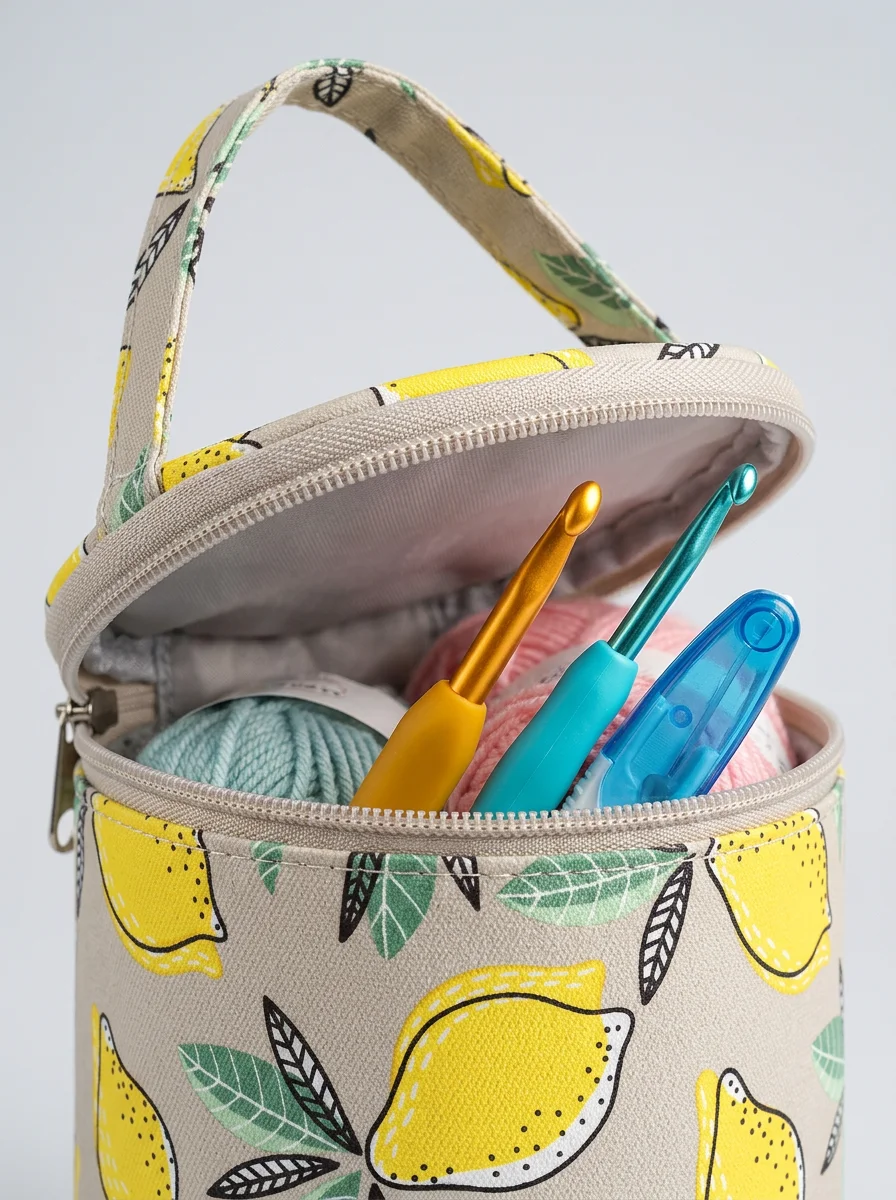 Sac à tricot toile imperméable compact nomade débutant - Vue 9 - Sac à tricot