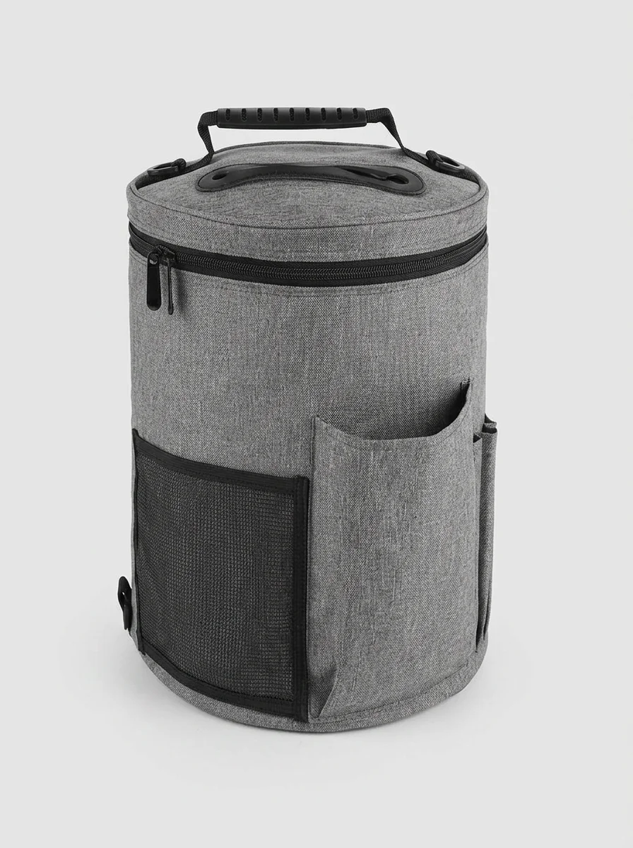 Sac à tricot toile oxford grande capacité cylindrique nomade - Vue 6 - Sac à tricot