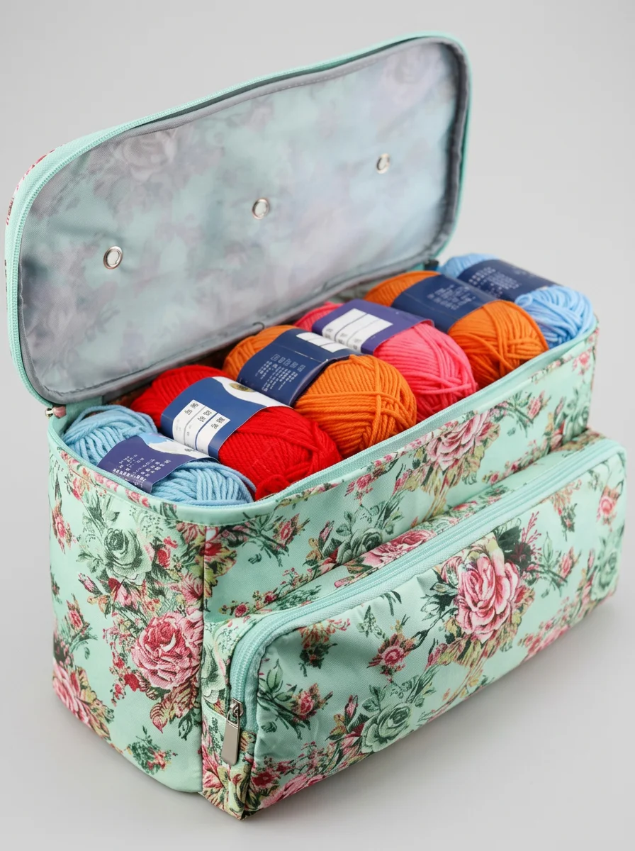 Sac à tricot toile oxford spacieux accessoires couture - Vue 7 - Sac à tricot