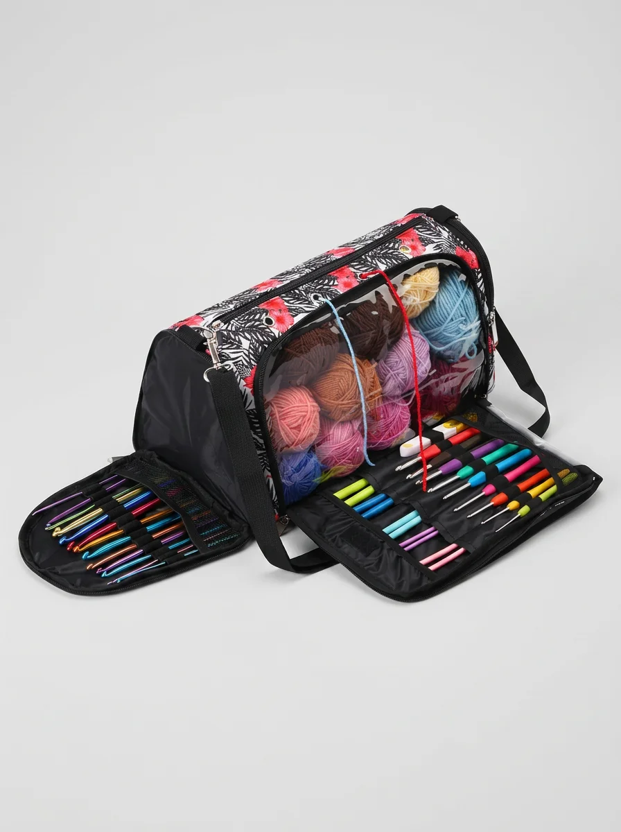 Sac à tricot toile oxford voyage multipoche - Vue 10 - Sac à tricot