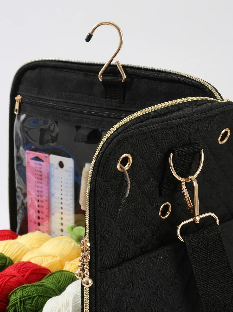 Sac à tricot volume généreux multifonctionnel crochet loisirs - Vue 6 - Sac à tricot